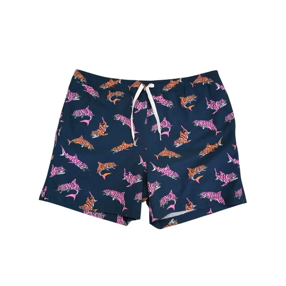 Chubbies The King Of The Seas Tiger Shark Lined Swim Trunks Size XL Youth 18/20